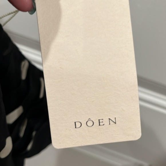 NWT DÔEN DOEN Maryanna Midi Dress Black NOIR SOLSTICE SKY Polka DOT M - Picture 11 of 11